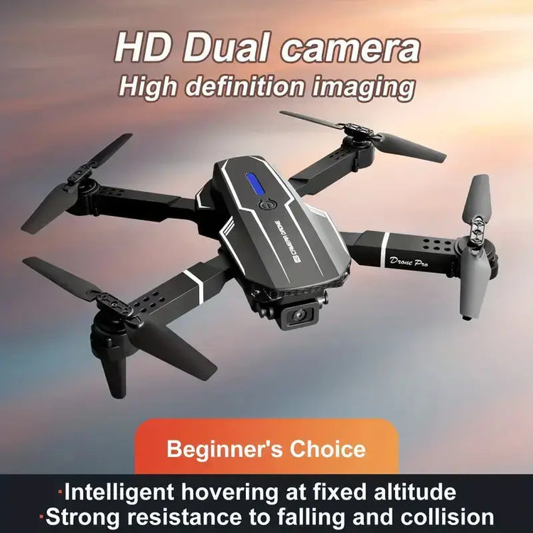 E88 Quadcopter UAV Drone with Dual HD Cameras - Black (HD Dual Camera) TM