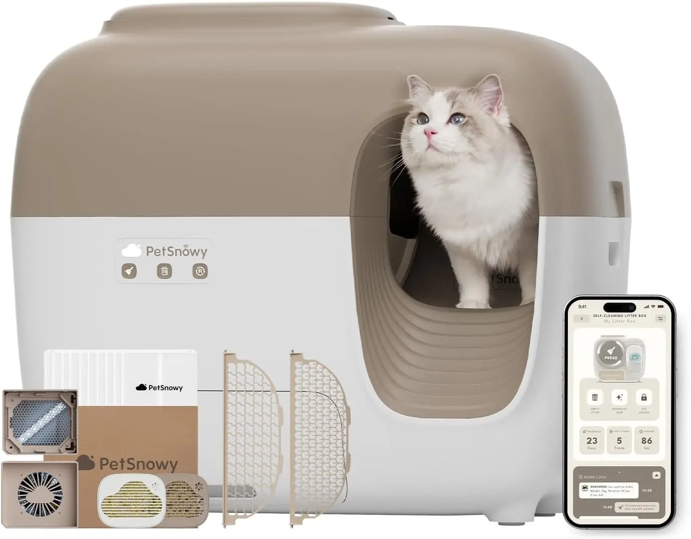 PetSnowy Self-Cleaning Cat Litter Box
