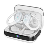 Wireless Headphones, True Wireless Stereo Sound Bluetooth 5.3 Earbuds with LED Power Display, IPX7 Waterproof Open Ear Buds with Ergonomic Earhook, Ideal for Gym, Jogging, Commuting