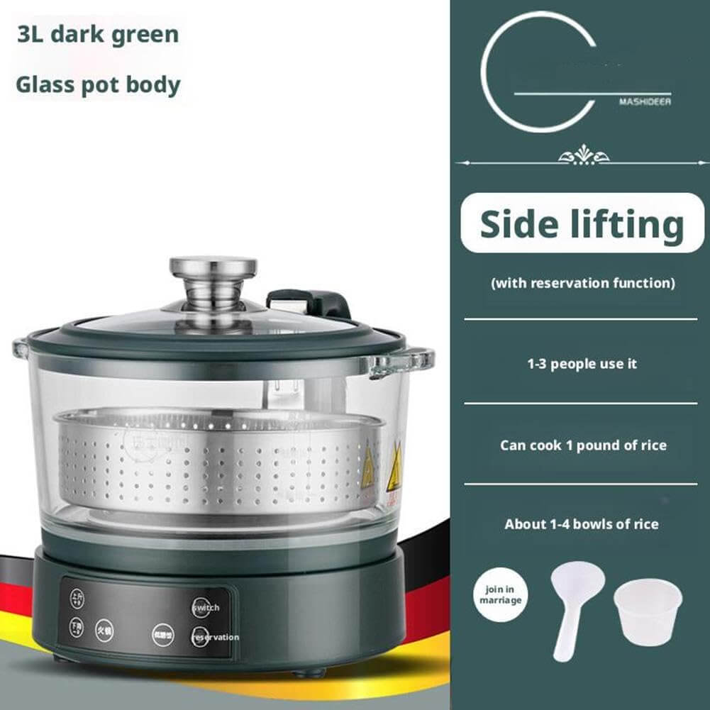 Low Carb Rice Cooker Low Sugar Digital Steamer, Intelligent Lifting Sugar Removal Rice Cooker, with Stainless Steel Steamer Tray, Touch Control, Automatic Drain Rice Steamer, 3 L