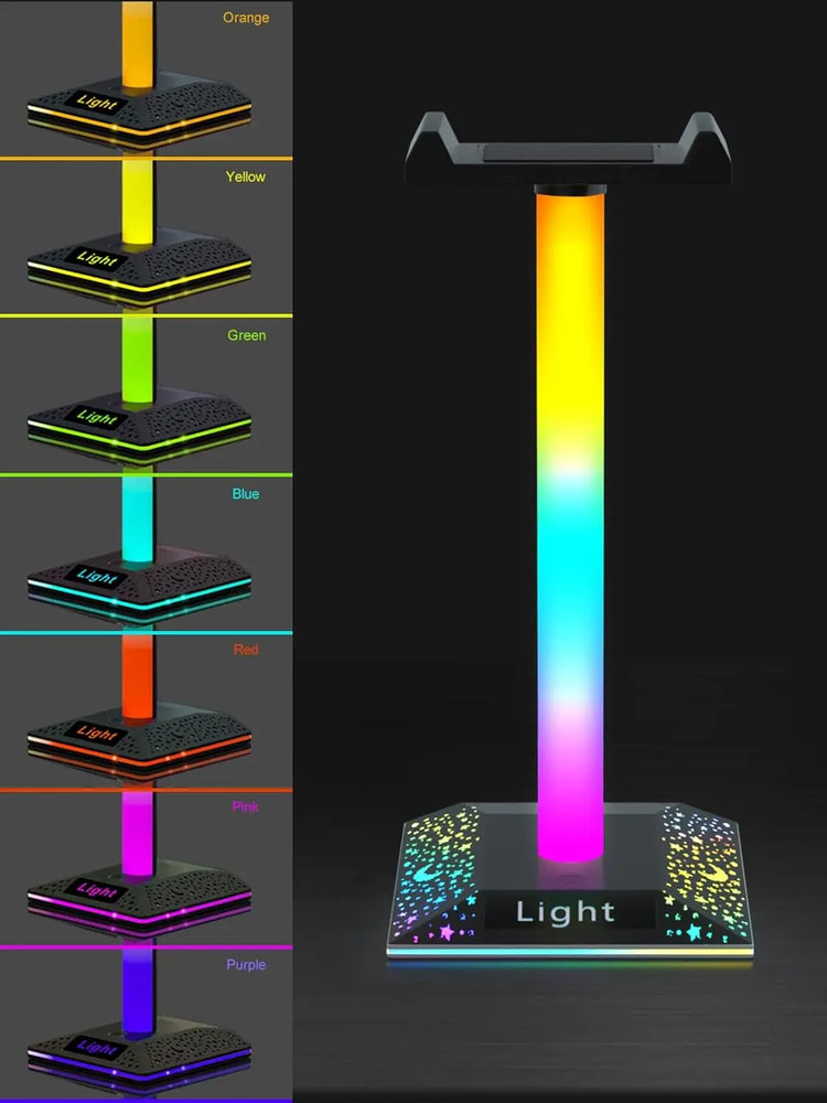 GIPOYENT RGB Gaming Headphone Stand Lights, RGB Gaming Stand Light for Desktop PC Gaming Headset Accessories, Best Gift for Husband, Kids, Boyfriend
