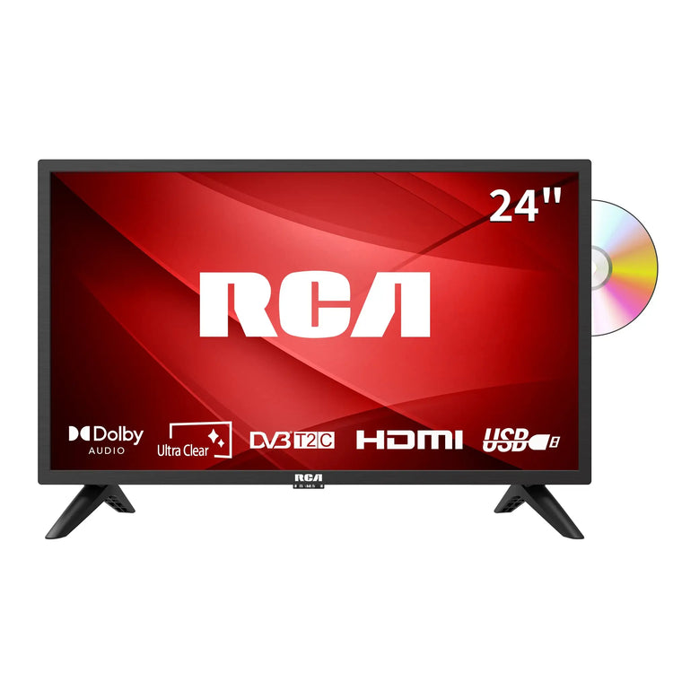 RCA 32 Inch 720P TV, Freeview HD Dolby Digital Audio DVB T2/S2 HD LED Backlighting Display Television, HDMI USB Earphone Output Media Player Monitor PS5 Xbox, Small Screen for Bedroom Kitchen Black