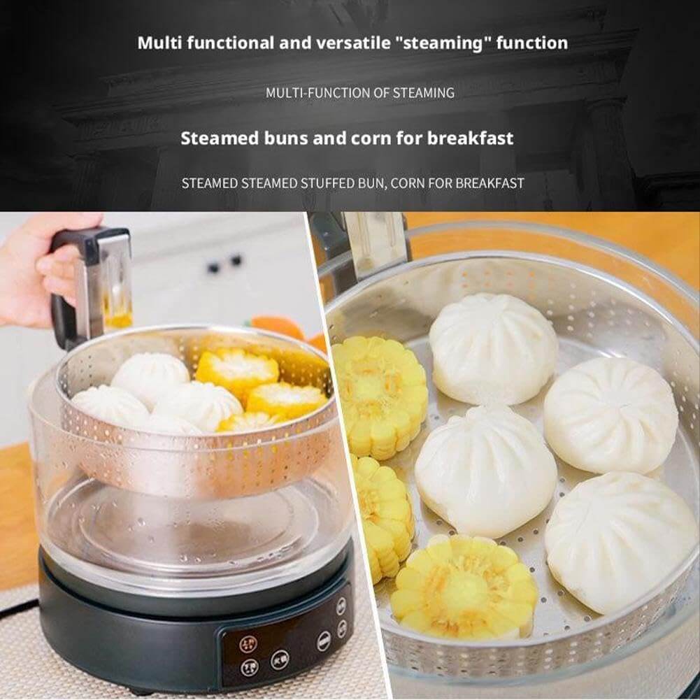 Low Carb Rice Cooker Low Sugar Digital Steamer, Intelligent Lifting Sugar Removal Rice Cooker, with Stainless Steel Steamer Tray, Touch Control, Automatic Drain Rice Steamer, 3 L