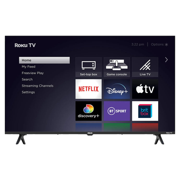RCA 32 Inch 720P TV, Freeview HD Dolby Digital Audio DVB T2/S2 HD LED Backlighting Display Television, HDMI USB Earphone Output Media Player Monitor PS5 Xbox, Small Screen for Bedroom Kitchen Black