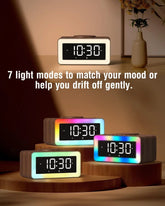 Birthday Gifts for Men – Alarm Clock Bedside with Wireless Charger, Bluetooth Speaker and White Noise Machine, Colourful Night Light, Snooze Digital Alarm, Men Women Teens Him Her Ideal Xmas Gifts