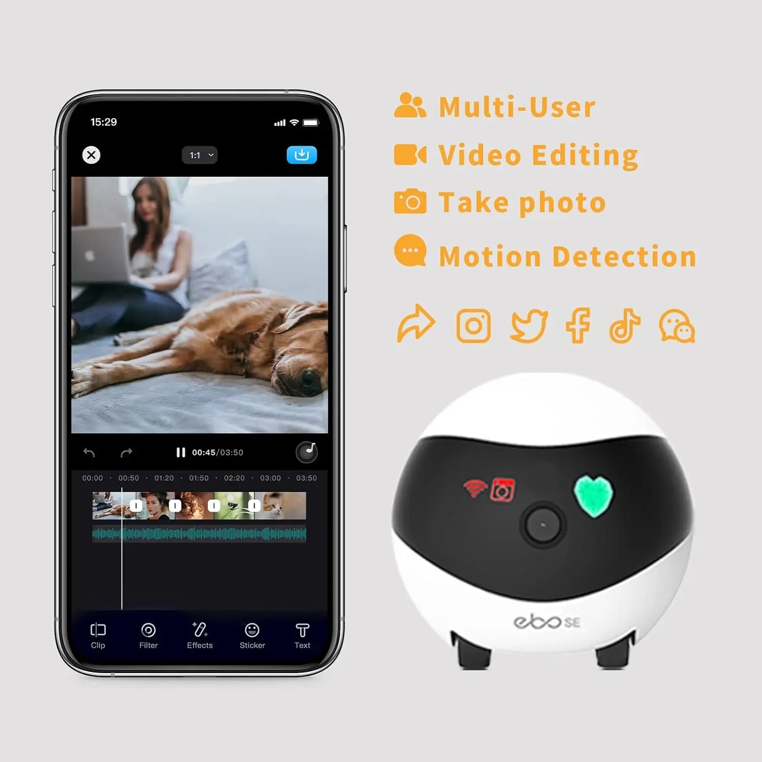 Enabot EBO SE FamilyBot Home Camera Robot