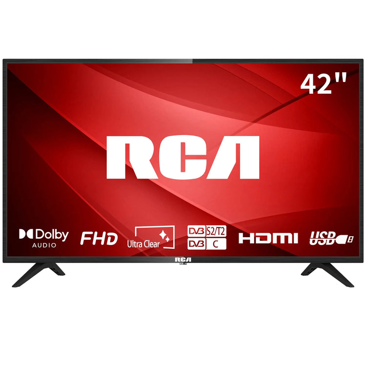 RCA 32 Inch 720P TV, Freeview HD Dolby Digital Audio DVB T2/S2 HD LED Backlighting Display Television, HDMI USB Earphone Output Media Player Monitor PS5 Xbox, Small Screen for Bedroom Kitchen Black