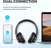 soundcore by Anker Q20i Hybrid Active Noise Cancelling Foldable Headphones, Wireless Over-Ear Bluetooth, 40H Long ANC Playtime, Hi-Res Audio, Big Bass, Customize via an App, Transparency Mode (Black)