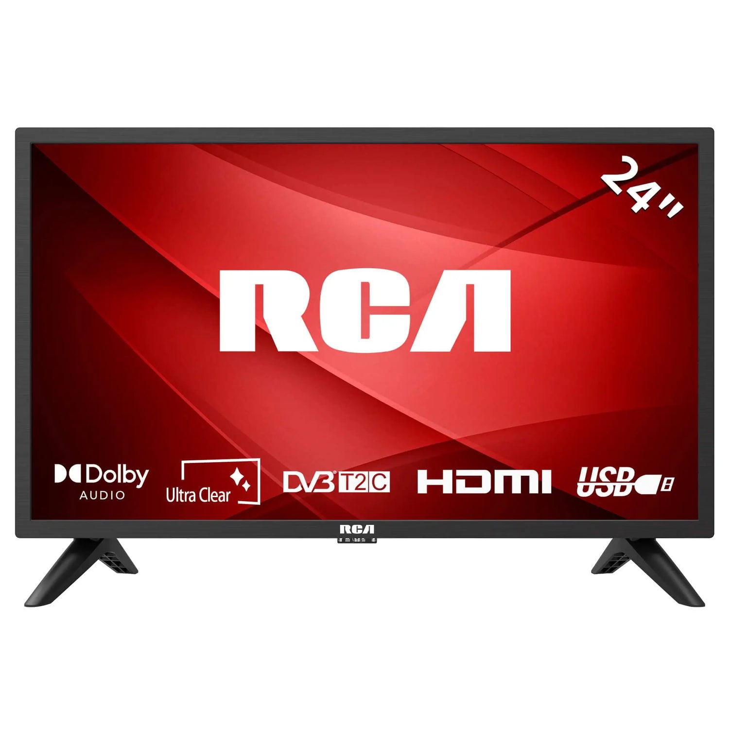RCA 32 Inch 720P TV, Freeview HD Dolby Digital Audio DVB T2/S2 HD LED Backlighting Display Television, HDMI USB Earphone Output Media Player Monitor PS5 Xbox, Small Screen for Bedroom Kitchen Black
