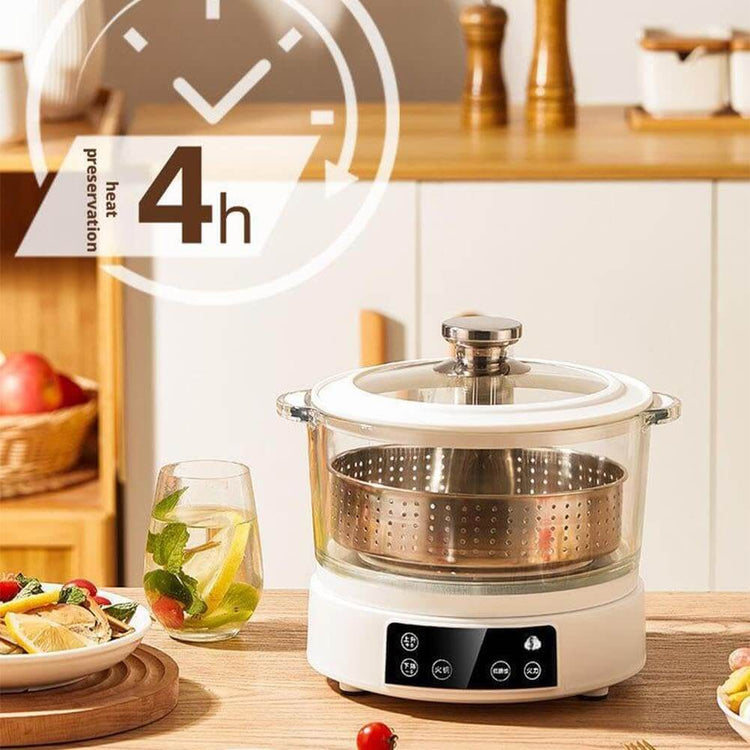 Low Carb Rice Cooker Low Sugar Digital Steamer, Intelligent Lifting Sugar Removal Rice Cooker, with Stainless Steel Steamer Tray, Touch Control, Automatic Drain Rice Steamer, 3 L