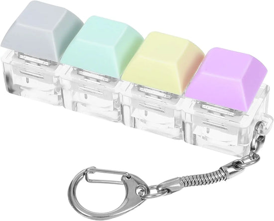 Mabor Keyboard Fidget Clicker Keyboard Fidget Keychain with 4 Colors Decompression Button Stress Relief Gifts for Adults to Relieve Stress Pass Time
