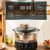 Low Carb Rice Cooker Low Sugar Digital Steamer, Intelligent Lifting Sugar Removal Rice Cooker, with Stainless Steel Steamer Tray, Touch Control, Automatic Drain Rice Steamer, 3 L