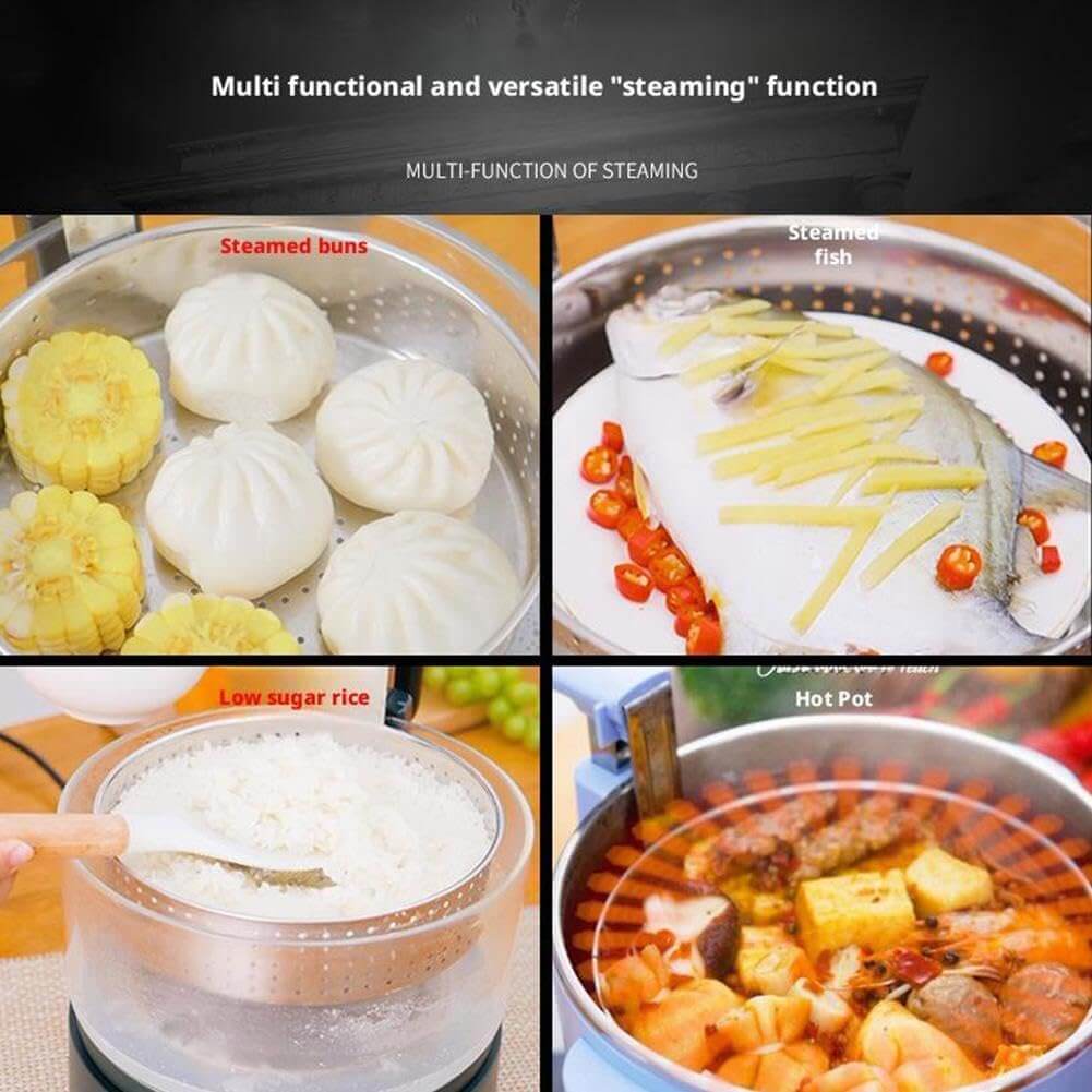 Low Carb Rice Cooker Low Sugar Digital Steamer, Intelligent Lifting Sugar Removal Rice Cooker, with Stainless Steel Steamer Tray, Touch Control, Automatic Drain Rice Steamer, 3 L