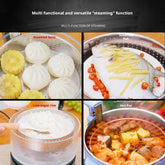 Low Carb Rice Cooker Low Sugar Digital Steamer, Intelligent Lifting Sugar Removal Rice Cooker, with Stainless Steel Steamer Tray, Touch Control, Automatic Drain Rice Steamer, 3 L