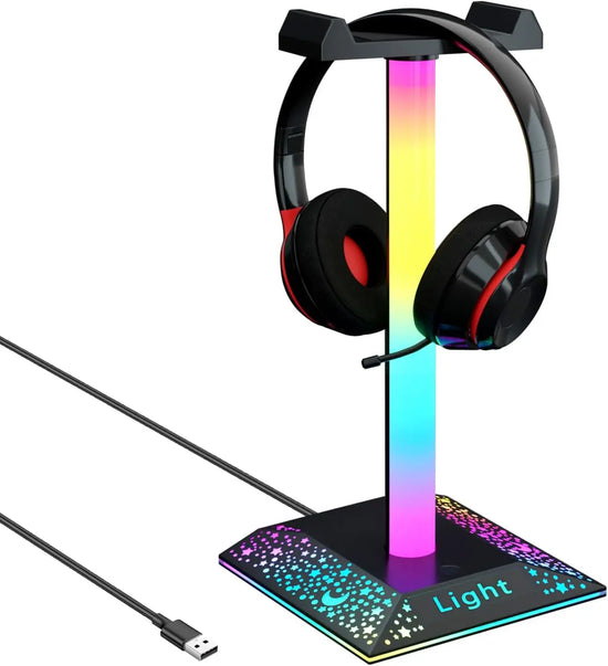 GIPOYENT RGB Gaming Headphone Stand Lights, RGB Gaming Stand Light for Desktop PC Gaming Headset Accessories, Best Gift for Husband, Kids, Boyfriend