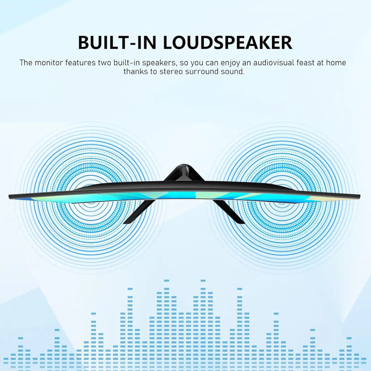 Gawfolk 24.5-inch PC Screen, Curved(3000R) 120hz Gaming Monitor with Built-in Speakers FHD 1080p 1ms Bezel-less, 98% sRGB, 178° Wide Angle, HDMI、VGA, Compatible with Wall Mounted VESA 75*75MM - Black