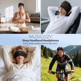 MUSICOZY Sleep Headphones,Ultra-Soft Wireless Headband Bluetooth for Side Sleepers, with 14H Playtime & Bluetooth 5.4, 4-in-1 Music Sleep Earphones for side sleeping