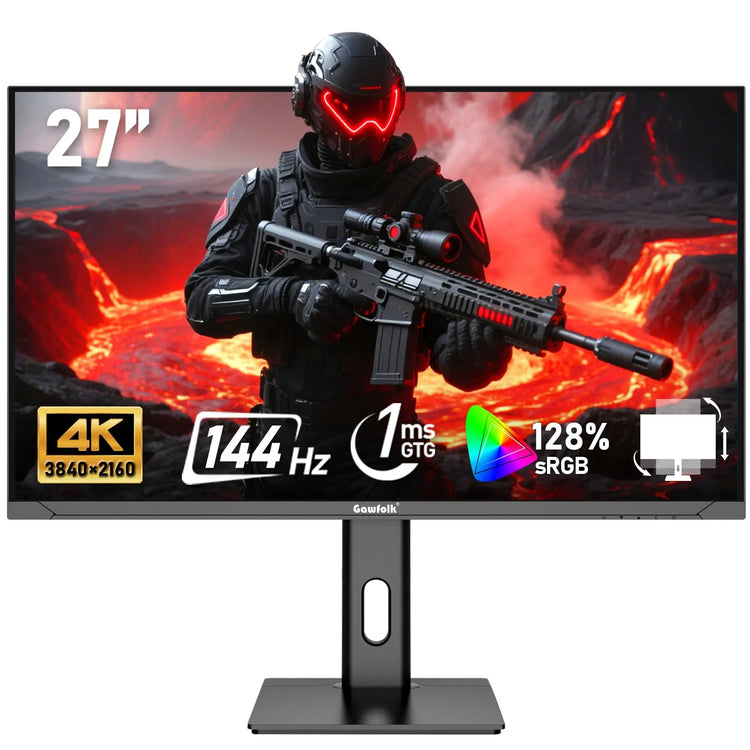 Gawfolk 24.5-inch PC Screen, Curved(3000R) 120hz Gaming Monitor with Built-in Speakers FHD 1080p 1ms Bezel-less, 98% sRGB, 178° Wide Angle, HDMI、VGA, Compatible with Wall Mounted VESA 75*75MM - Black