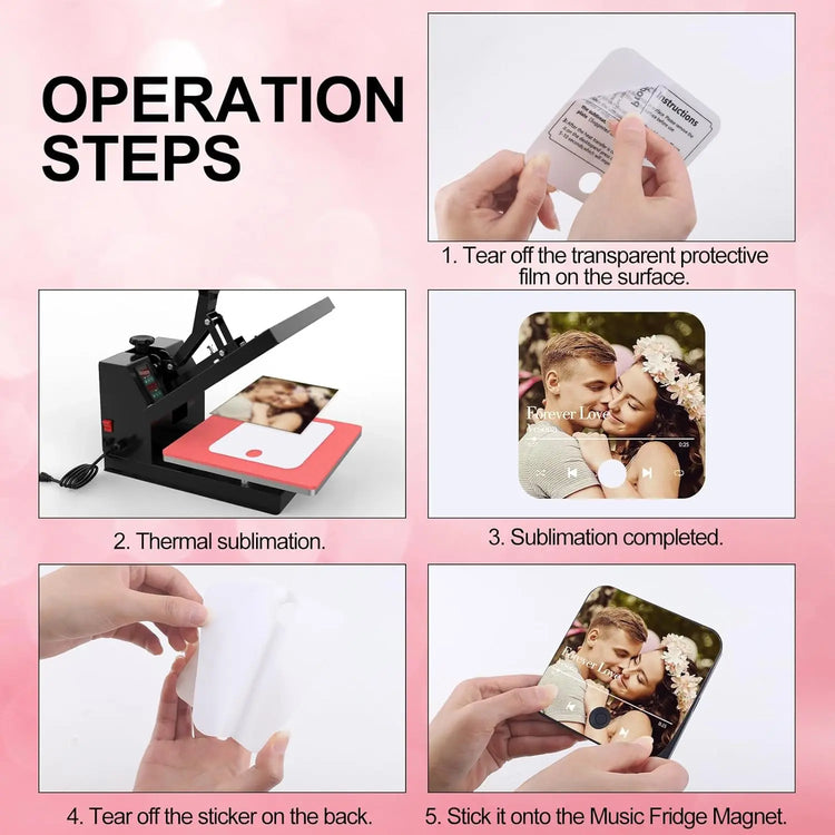 Sublimation Music Fridge Magnet