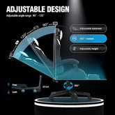 CAIYUN Gaming Chair with Footrest, Computer Gaming Chair for Adults, Ergonomic Vedio Game Chairs with Lumbar Support and Headrest, Height Adjustable PC Chairs with 360°-Swivel, White & Black