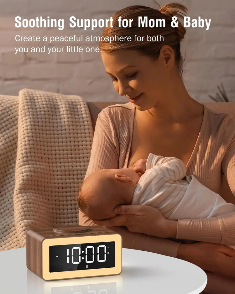 Birthday Gifts for Men – Alarm Clock Bedside with Wireless Charger, Bluetooth Speaker and White Noise Machine, Colourful Night Light, Snooze Digital Alarm, Men Women Teens Him Her Ideal Xmas Gifts