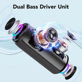 Portable Bluetooth Speaker with 30W Stereo Sound, 3 EQ Mode & 3 RGB lights, IPX7 Waterproof, 24H Playtime, TWS Wireless Pairing, Outdoor Speaker for Home, Outdoors and Hiking