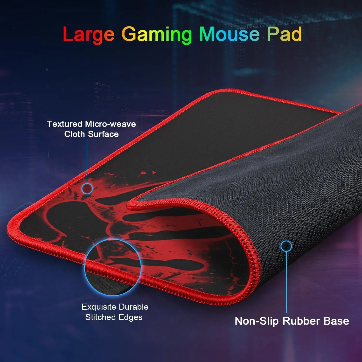 Gaming Keyboard and Mouse Set, UK Layout, RGB Backlit Wired Keyboard, Ergonomic 4-Color LED Gaming Mouse, Large Mousepad, USB Plug & Play for PC, Mac, PS4, Xbox