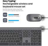 EasyTyping Rechargeable Wireless Keyboard and Mouse - Type with Ease & Double Your Efficiency - High-end Laptop Keyboard Technology -Full Size & Noiseless Design, say goodbye to typing troubles