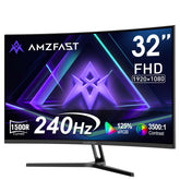 Amzfast 27 Inch 240Hz Gaming Monitor, QHD 2560x1440p, Curved VA Panel, 1500R, 1ms MPRT, Adaptive Sync, HDR, 120% sRGB, VESA 100x100mm, HDMI 2.0&DisplayPort 1.4, AMZG27C1Q Pro