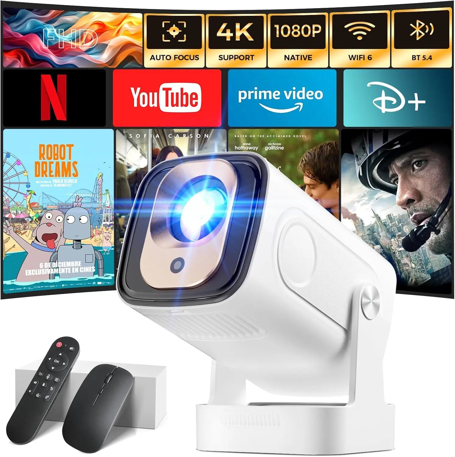Projector 4K Mini Portable