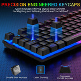 Gaming Keyboard and Mouse Set, UK Layout, RGB Backlit Wired Keyboard, Ergonomic 4-Color LED Gaming Mouse, Large Mousepad, USB Plug & Play for PC, Mac, PS4, Xbox