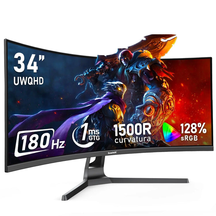 Gawfolk 24.5-inch PC Screen, Curved(3000R) 120hz Gaming Monitor with Built-in Speakers FHD 1080p 1ms Bezel-less, 98% sRGB, 178° Wide Angle, HDMI、VGA, Compatible with Wall Mounted VESA 75*75MM - Black
