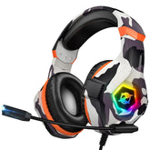 Gaming Headset Stereo Surround Sound Gaming Headphones with Breathing RGB Light & Adjustable Mic for PS4 PS5 PC Xbox One Laptop Mac