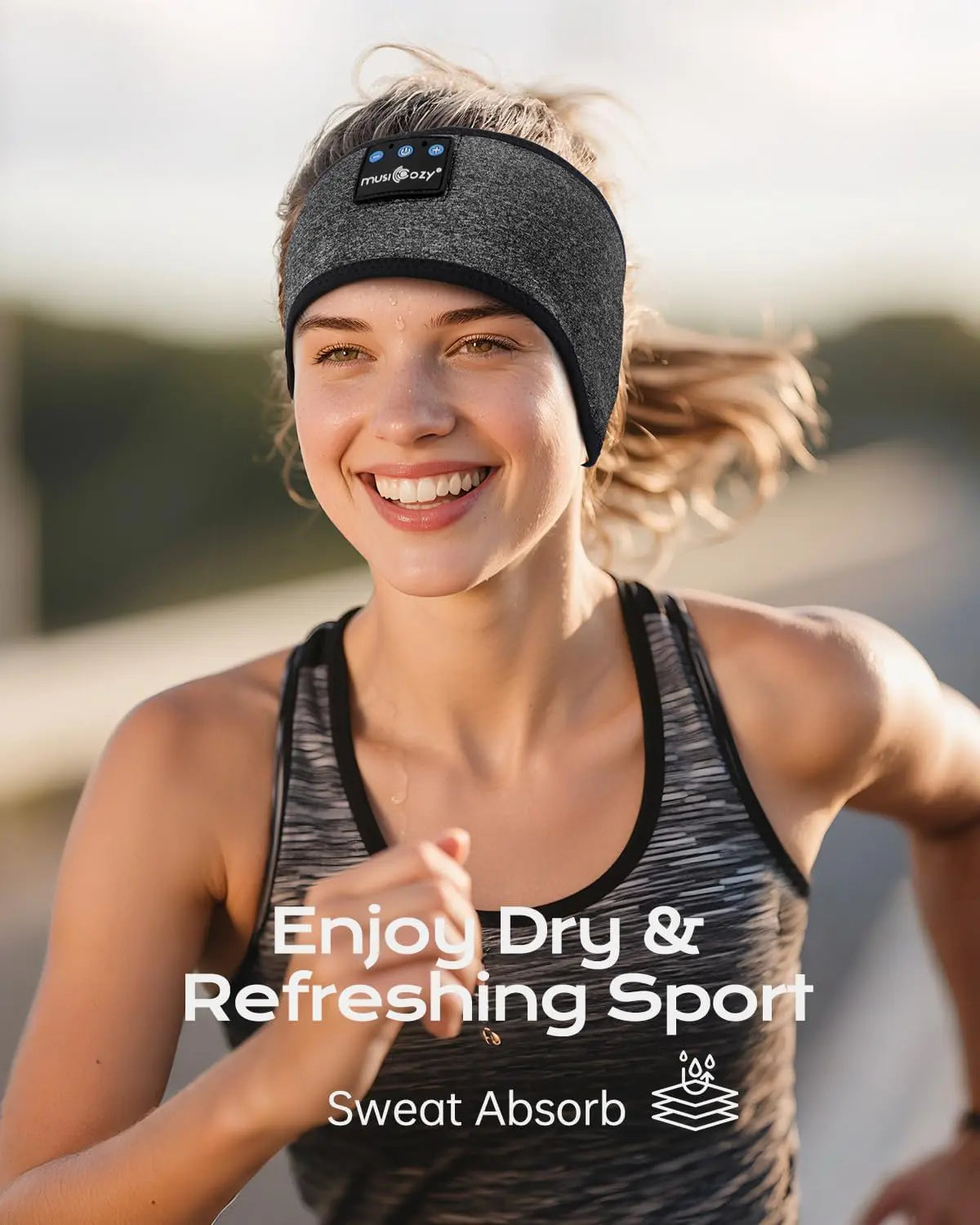 MUSICOZY Sleep Headphones, Comfortable Headband Headphones for Side Sleepers - Bluetooth 5.4 Wireless Headphone with Ultra Thin Speakers for Sleeping,Sport,Travel | Eye Mask Design for Deep Sleep