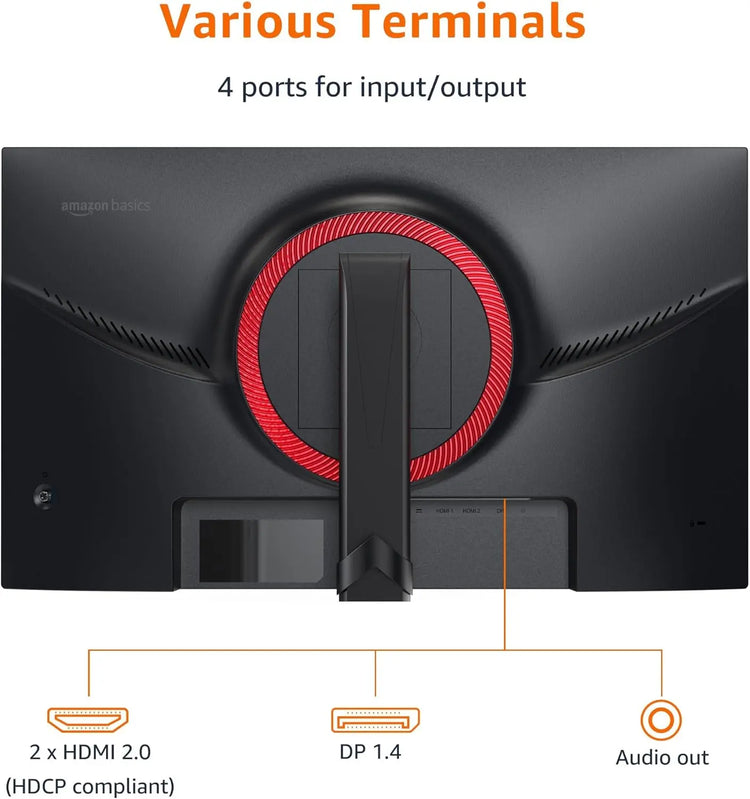 Amazon Basics 27-inch Gaming Monitor, FHD 1080P, 165 Hz, VESA Compatible, Adaptive sync, 1 ms response, Black