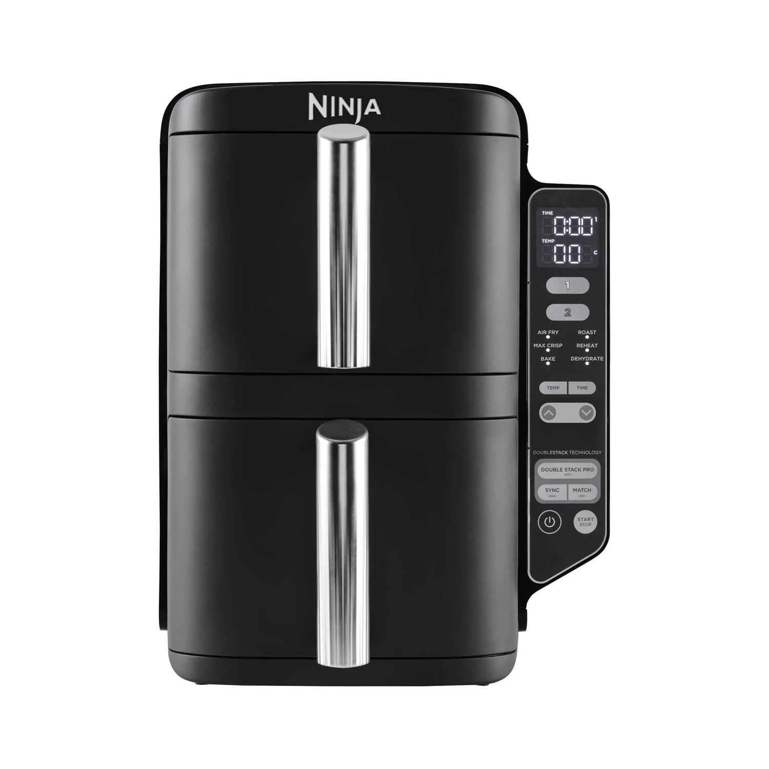 Ninja Double Stack XL Air Fryer, Vertical Dual Drawer Air Fryer with 4 cooking levels, 2 Drawers & 2 Racks, Space Saving Design, 9.5L Capacity, 6 Cooking Functions, 8 Portions, Copper Black SL400UKCP