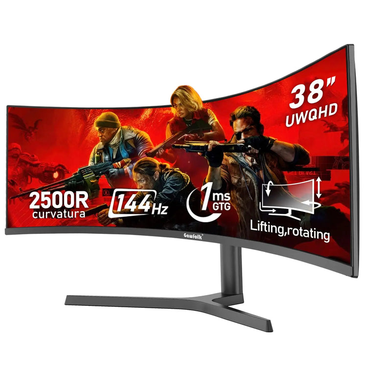 Gawfolk 24.5-inch PC Screen, Curved(3000R) 120hz Gaming Monitor with Built-in Speakers FHD 1080p 1ms Bezel-less, 98% sRGB, 178° Wide Angle, HDMI、VGA, Compatible with Wall Mounted VESA 75*75MM - Black