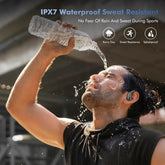 Wireless Headphones, True Wireless Stereo Sound Bluetooth 5.3 Earbuds with LED Power Display, IPX7 Waterproof Open Ear Buds with Ergonomic Earhook, Ideal for Gym, Jogging, Commuting