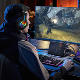 Gaming Headset Stereo Surround Sound Gaming Headphones with Breathing RGB Light & Adjustable Mic for PS4 PS5 PC Xbox One Laptop Mac