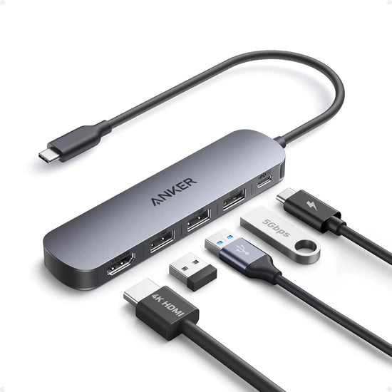 Anker USB C Hub, 5-in-1 USB Hub for Laptops, 4K HDMI Multiport Adapter with 90W Max Power Delivery, USBC & USBA Data Ports USB C Dongle, Compact for MacBook, Dell, and More (Charger Not Included)
