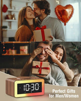 Birthday Gifts for Men – Alarm Clock Bedside with Wireless Charger, Bluetooth Speaker and White Noise Machine, Colourful Night Light, Snooze Digital Alarm, Men Women Teens Him Her Ideal Xmas Gifts