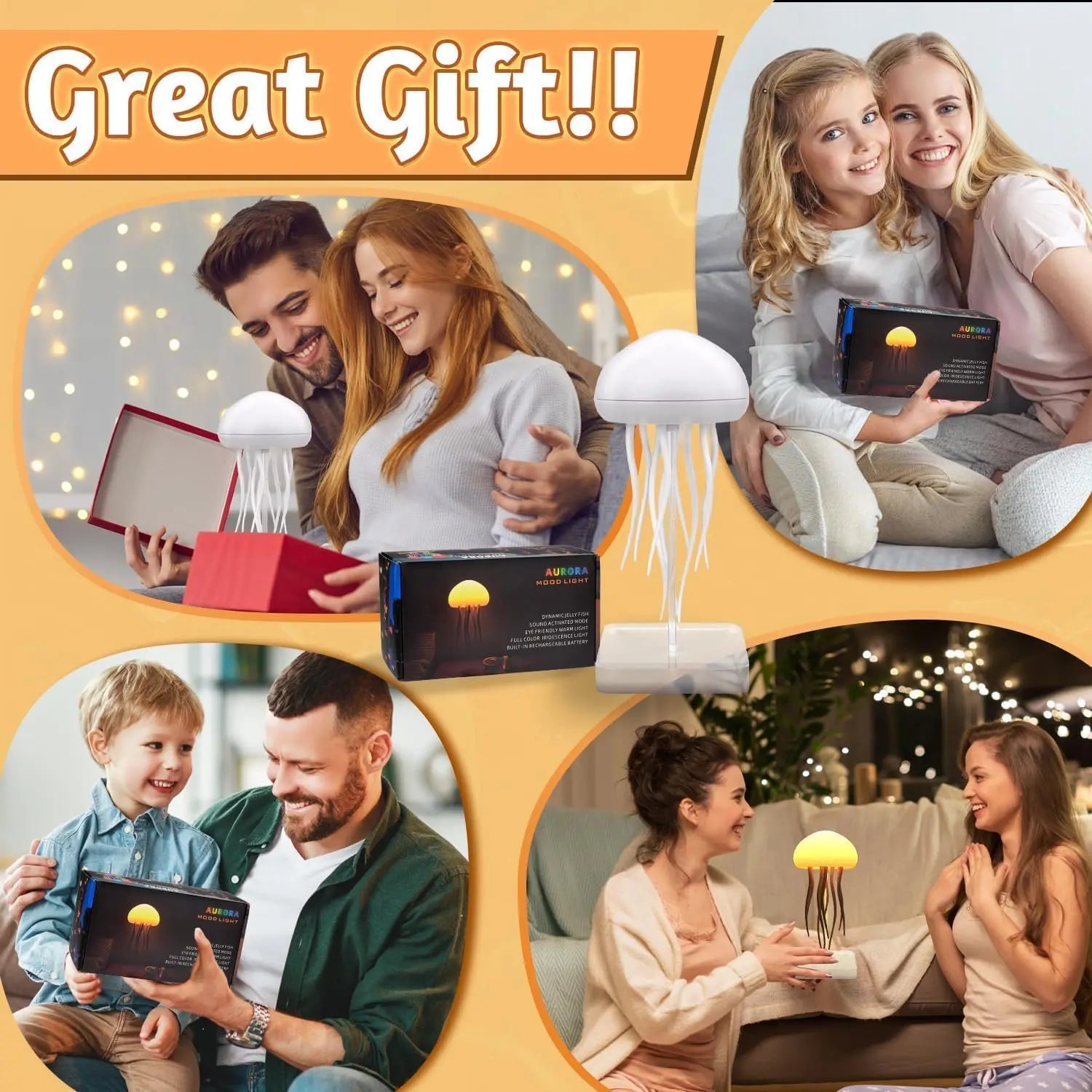 LED Jellyfish Lamp RGB Gradient