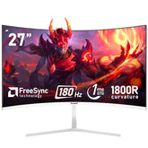 Gawfolk 24.5-inch PC Screen, Curved(3000R) 120hz Gaming Monitor with Built-in Speakers FHD 1080p 1ms Bezel-less, 98% sRGB, 178° Wide Angle, HDMI、VGA, Compatible with Wall Mounted VESA 75*75MM - Black