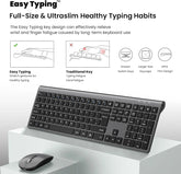 EasyTyping Rechargeable Wireless Keyboard and Mouse - Type with Ease & Double Your Efficiency - High-end Laptop Keyboard Technology -Full Size & Noiseless Design, say goodbye to typing troubles