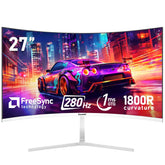 Gawfolk 24.5-inch PC Screen, Curved(3000R) 120hz Gaming Monitor with Built-in Speakers FHD 1080p 1ms Bezel-less, 98% sRGB, 178° Wide Angle, HDMI、VGA, Compatible with Wall Mounted VESA 75*75MM - Black