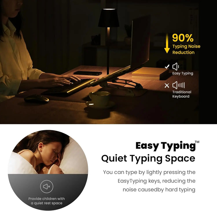EasyTyping Rechargeable Wireless Keyboard and Mouse - Type with Ease & Double Your Efficiency - High-end Laptop Keyboard Technology -Full Size & Noiseless Design, say goodbye to typing troubles