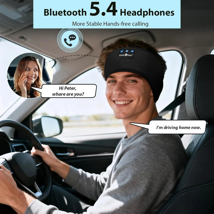 MUSICOZY Sleep Headphones,Ultra-Soft Wireless Headband Bluetooth for Side Sleepers, with 14H Playtime & Bluetooth 5.4, 4-in-1 Music Sleep Earphones for side sleeping