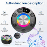 OYIB Bluetooth Shower Speaker, Portable Bluetooth Speaker with 360° Surround Sound, RGB Lights, Built-in Mic, IPX7 Waterproof Wireless Speaker with Suction Cup for Party/Outdoor/Bathroom/Travel Black