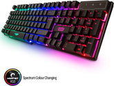 Gaming Keyboard and Mouse and Mouse pad and Gaming Headset, Wired LED RGB Backlight Bundle for PC Gamers Users - 4 in 1 Gift Box Edition Hornet RX-250