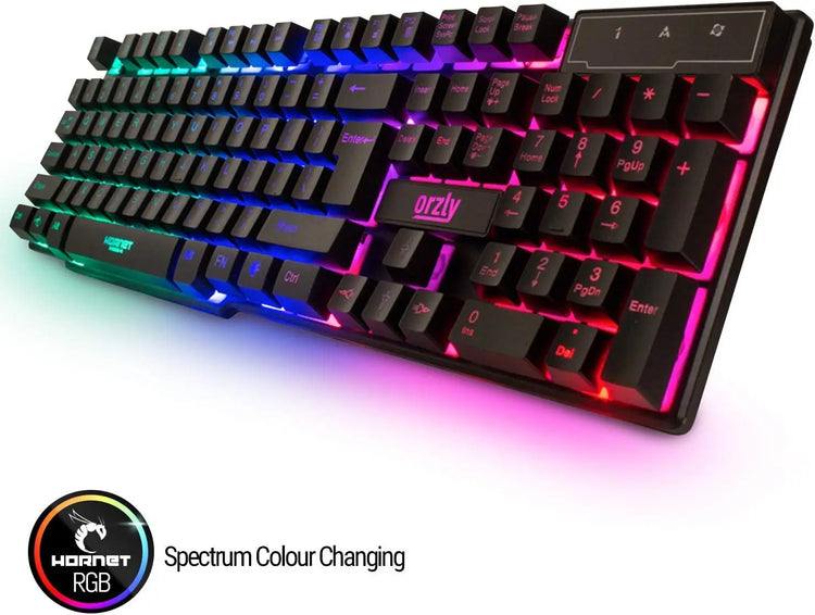 Gaming Keyboard and Mouse and Mouse pad and Gaming Headset, Wired LED RGB Backlight Bundle for PC Gamers Users - 4 in 1 Gift Box Edition Hornet RX-250